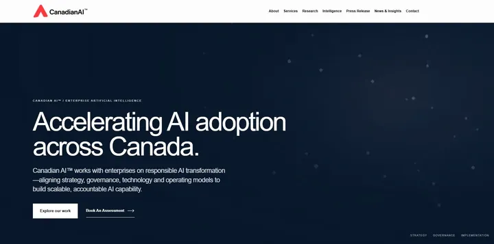 Website preview for Canadian AI™