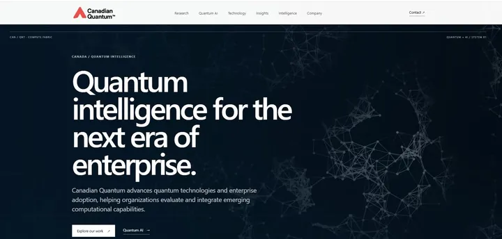 Website preview for Canadian Quantum™