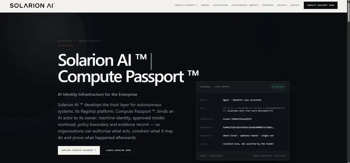 Website preview for Solarion AI™
